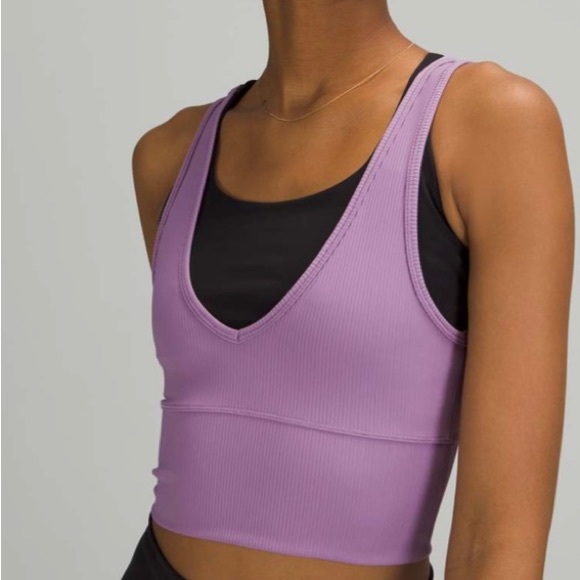 lululemon athletica Tops - Lululemon power pivot tank top rib in wisteria purple